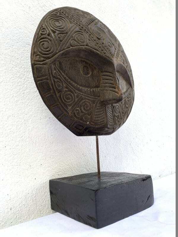 tribe mask 350mm nias facial sculpture figure statue native wood carving asia asian MSb min