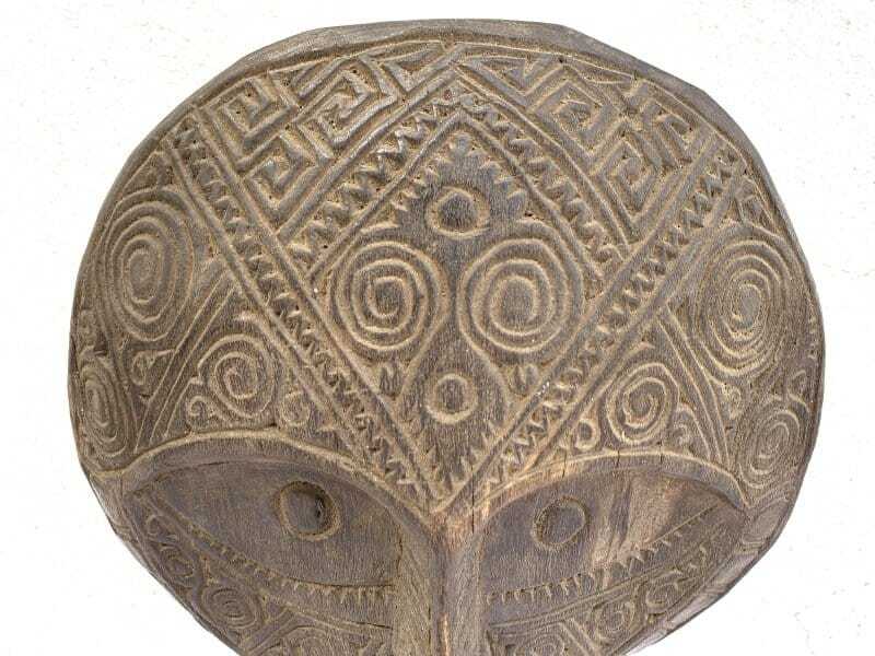 tribe mask 350mm nias facial sculpture figure statue native wood carving asia asian MSe min