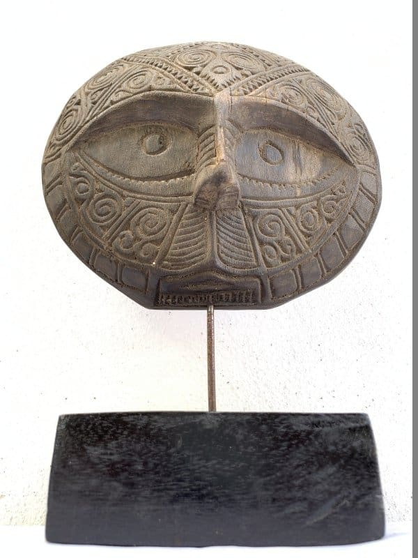 tribe mask 350mm nias facial sculpture figure statue native wood carving asia asian MSh min