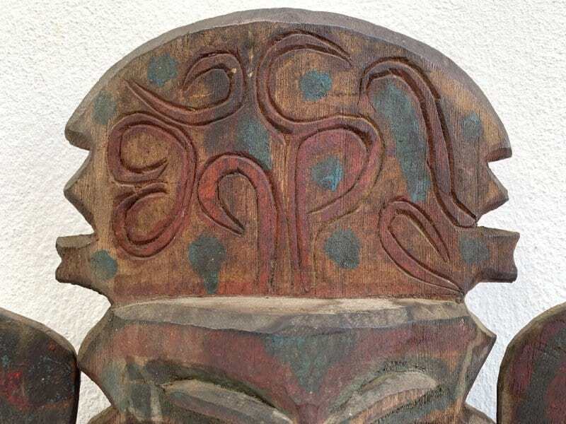 dayak old mask (660mm on stand) headhunter tribal masque face facial statue sculpture figure figurine MSf min
