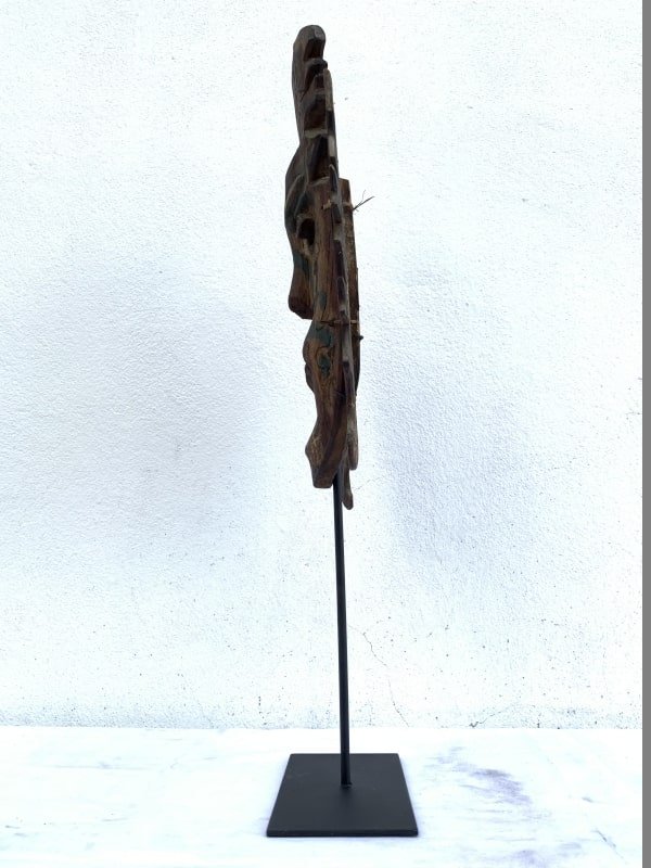 dayak old mask (660mm on stand) headhunter tribal masque face facial statue sculpture figure figurine MSj min