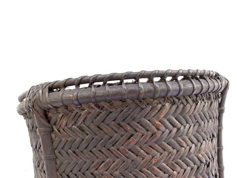 forest basket 320mm antique fiber art bakul tambok weaving woven art dayak borneo Forest Basket 320mm Antique Fiber Art Bakul Tambok Weaving Woven Art Dayak Borneo