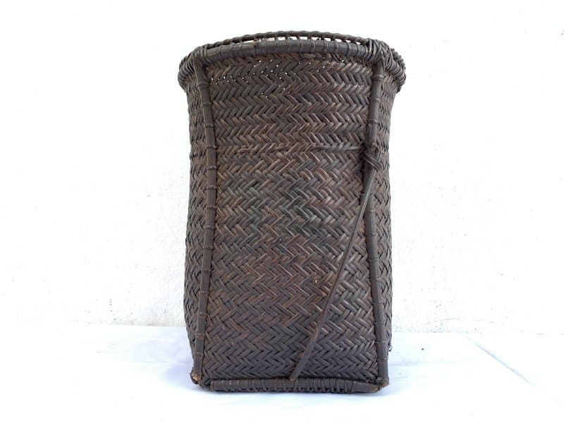 forest basket 320mm antique fiber art bakul tambok weaving woven art dayak borneo Forest Basket 320mm Antique Fiber Art Bakul Tambok Weaving Woven Art Dayak Borneo