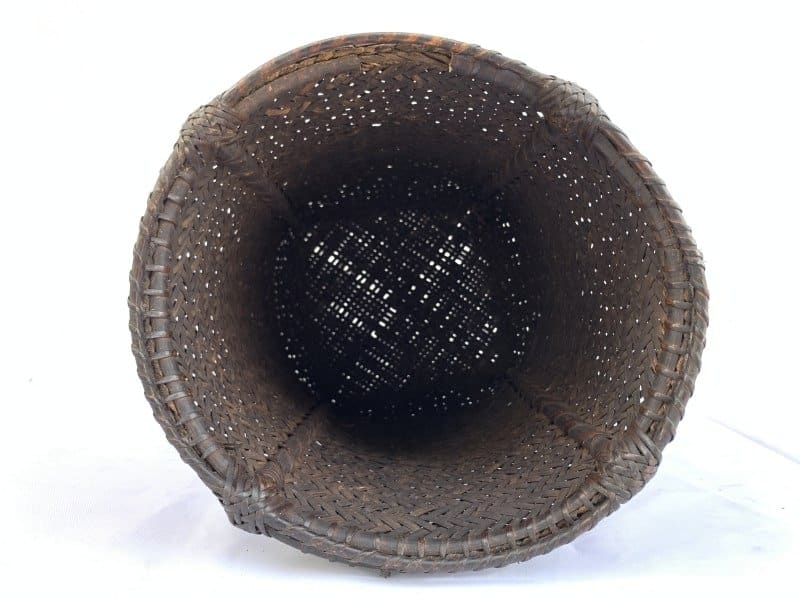 forest basket 320mm antique fiber art bakul tambok weaving woven art dayak borneo Forest Basket 320mm Antique Fiber Art Bakul Tambok Weaving Woven Art Dayak Borneo