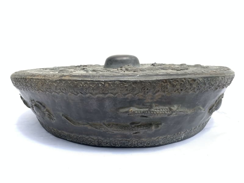 ANTIQUE GONG 480mm BRUNEI MUSEUM PIECE Raised Crocodile & Naga Brass Drum Vintage ANTIQUE GONG 480mm BRUNEI MUSEUM PIECE Raised Crocodile & Naga Brass Drum Vintage