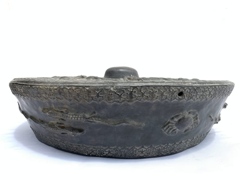 ANTIQUE GONG 480mm BRUNEI MUSEUM PIECE Raised Crocodile & Naga Brass Drum Vintage ANTIQUE GONG 480mm BRUNEI MUSEUM PIECE Raised Crocodile & Naga Brass Drum Vintage