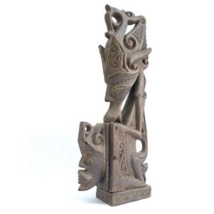 WOODEN CONTAINER 400mm Batak Jewelry Medicine Chamber Box Wood Carving Statue Figure Figurine