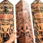 Painted Armor Shield 1070mm (Set of 3) Borneo Hand Painting Tribal Artwork Sea Dayak Borneo