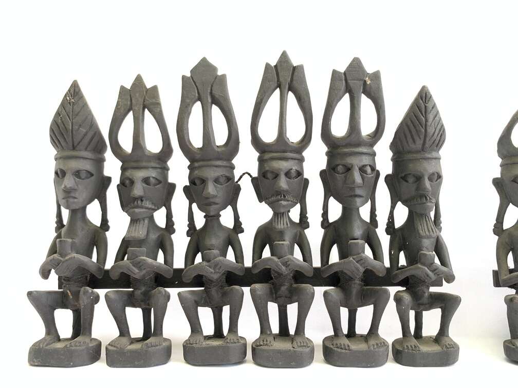 Art Sculpture 320mm Nias Warrior Statue Interior Hotel Home Pub Bar Office Tribal Sculpture Figure Figurine Art Sculpture 320mm Nias Warrior Statue Interior Hotel Home Pub Bar Office Tribal Sculpture Figure Figurine