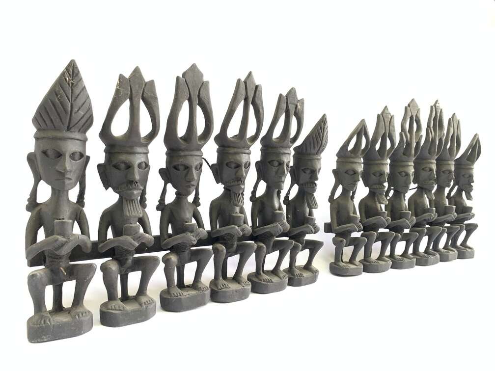 Art Sculpture 320mm Nias Warrior Statue Interior Hotel Home Pub Bar Office Tribal Sculpture Figure Figurine Art Sculpture 320mm Nias Warrior Statue Interior Hotel Home Pub Bar Office Tribal Sculpture Figure Figurine