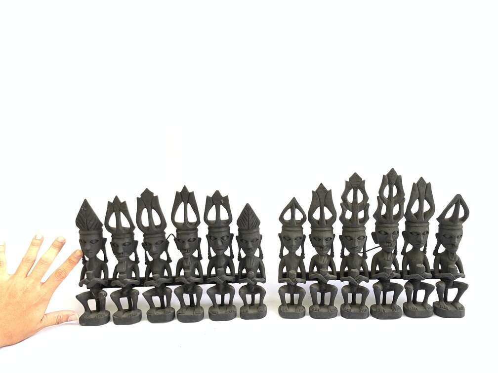 Art Sculpture 320mm Nias Warrior Statue Interior Hotel Home Pub Bar Office Tribal Sculpture Figure Figurine Art Sculpture 320mm Nias Warrior Statue Interior Hotel Home Pub Bar Office Tribal Sculpture Figure Figurine