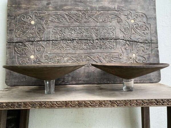 Gold Mining (1 Pair) 490mm Pan Panning Tray Wooden Ironwood Bowl Placer Mining Traditional Excavating Mineral