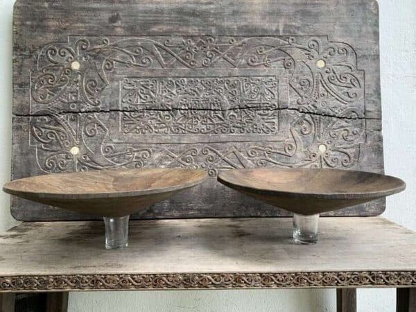 Gold Mining (1 Pair) 490mm Pan Panning Tray Wooden Ironwood Bowl Placer Mining Traditional Excavating Mineral