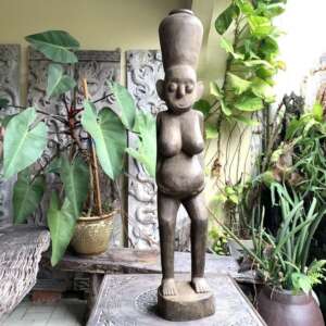 BALINESE WOMEN SCULPTURE 1200mm Bali Aga Tribe Statue Figure Figurine Jar