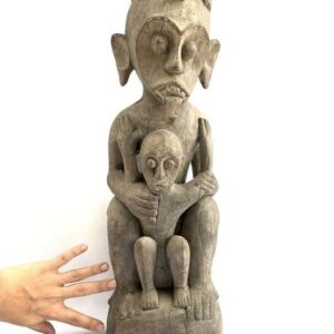 Worship Statue 610mm Sickness Figurine Shaman And Child Sculpture Figure Borneo