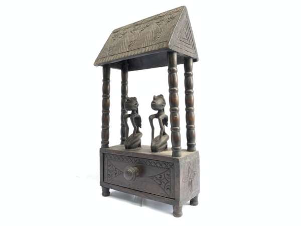 Traditional House 450mm Rumah Bolon Batak Cupboard Drawer Jewelry Container Statue Figurine Furniture